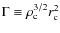$\Gamma\equiv\rho_{\rm c}^{3/2}r_{\rm c}^2$