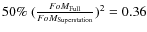 $50\% ~
(\frac{FoM_{\rm Full}}{FoM_{\rm Superstation}})^2 = 0.36$