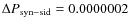 $\Delta P_{{\rm syn-sid}}=
0.0000002$