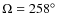 $\Omega=258\hbox{$^\circ$ }$
