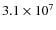 $3.1\times10^7$