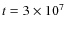 $t=3\times10^7$