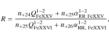 \begin{displaymath}R=\frac{n_{+24} Q^{1-2}_{{\rm FeXXV}} +
n_{+25}\alpha^{1-2}_{...
...rm FeXXVI}} +
n_{+26}\alpha^{1-2}_{{\rm RR},\ {\rm FeXXVI}} },
\end{displaymath}