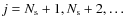 $j= N_{\rm s}+1,N_{\rm s}+2,\ldots$