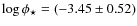 $\log \phi_\star = (-3.45\pm 0.52)$
