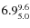 $\rm 6.9^{9.6}_{5.0}$