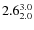 $\rm 2.6^{3.0}_{2.0}$