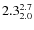 $\rm 2.3^{2.7}_{2.0}$