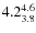$\rm 4.2^{4.6}_{3.8}$