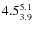 $\rm 4.5^{5.1}_{3.9}$
