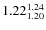 $\rm 1.22^{1.24}_{1.20}$
