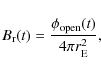\begin{displaymath}B_{\rm r} (t)= \frac{\phi_{\rm open}(t)}{4\pi r_{\rm E}^2} ,
\end{displaymath}