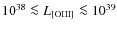 $10^{38} \la L_{\rm [OIII]} \la 10^{39}$