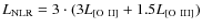 $L_{\rm NLR} = 3 \cdot (3 L_{\rm [O~II]} + 1.5 L_{\rm [O~III]})$
