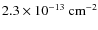 $2.3\times10^{-13} ~ {\rm cm}^{-2}$