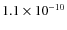 $1.1\times10^{-10}$