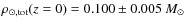 $\rho_{\odot, {\rm tot}} (z=0) = 0.100 \pm 0.005~M_{\odot}$