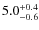 $\rm 5.0^{+0.4}_{-0.6}$