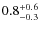 $\rm0.8^{+0.6}_{-0.3}$