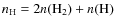 $n_{\rm H} = 2 n({\rm H_2})+n({\rm H})$