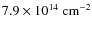 $7.9 \times10^{14}~{\rm cm^{-2}}$