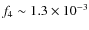 $f_4 \sim 1.3\times
10^{-3}$