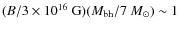 $(B / 3\times 10^{16}~{\rm G}) (M_{\rm bh} / 7~M_\odot ) \sim 1$