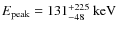 $E_{\rm peak} =
131_{-48}^{+225}~{\rm keV}$
