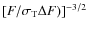 $[F/\sigma_{\rm T}\Delta F)]^{-3/2}$