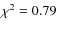 $\chi^2 = 0.79$
