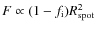 $F \propto (1-f_{\rm i}) R_{\rm spot}^2$