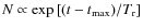 $N\propto \exp\left[(t-t_{\rm max})/T_{\rm r}\right]$