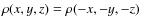 $\rho(x,y,z)=\rho(-x,-y,-z)$