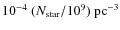 $10^{-4}~(N_{\rm star}/10^{9})~\rm {pc}^{-3}$