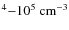 $^{4}{-}10^{5}~\rm cm^{-3}$