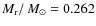 $M_{\rm r}/{\ensuremath{~\mbox{\it M}_{\odot}} } = 0.262$