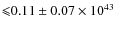 ${\leqslant}0.11\pm0.07 \times10^{43}$