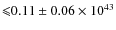 ${\leqslant}0.11\pm0.06 \times10^{43}$