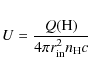 \begin{eqnarray*}U = \frac{Q({\rm H})}{4 \pi r_{\rm in}^2 n_{\rm H} c}
\end{eqnarray*}