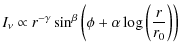 $\displaystyle %
I_\nu\propto r^{-\gamma}\sin^\beta\left(\phi+\alpha\log\left(\frac{r}{r_0}\right)\right)$