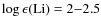 $\log \epsilon(\rm {Li}) = 2{-}2.5$