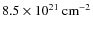 $8.5\times 10^{21}\:{\rm cm}^{-2}$