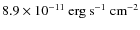 $8.9\times
10^{-11}\:{\rm erg}~{\rm s}^{-1}~{\rm cm}^{-2}$