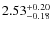 $2.53^{\rm +0.20}_{-0.18}$