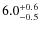 $6.0^{\rm +0.6}_{-0.5}$