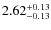 $2.62^{\rm +0.13}_{-0.13}$