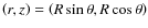$\left(r,z\right)=\left(R\sin\theta,R\cos\theta\right)$