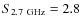 $S_{{\rm 2.7 ~GHz}} = 2.8$
