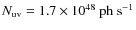 $N_{{\rm uv}}= 1.7 \times 10^{48} ~\rm ph~s^{-1}$
