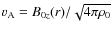 $v_{\rm A}=B_{0z}(r)/\sqrt{4\pi \rho_{0}}$